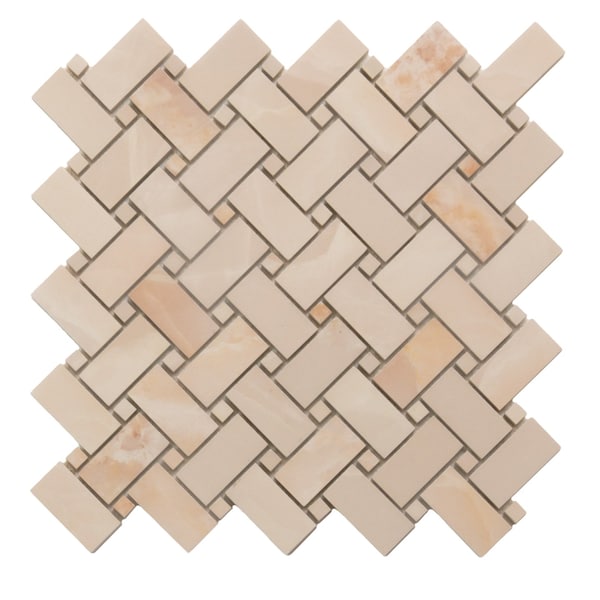 Apollo Tile Splendor 11.81 in. x 11.81 in. Matte Pink Porcelain Mosaic Wall and Floor Tile 4.84 sqft/case, 5PK IMP88ONPNMOS - main